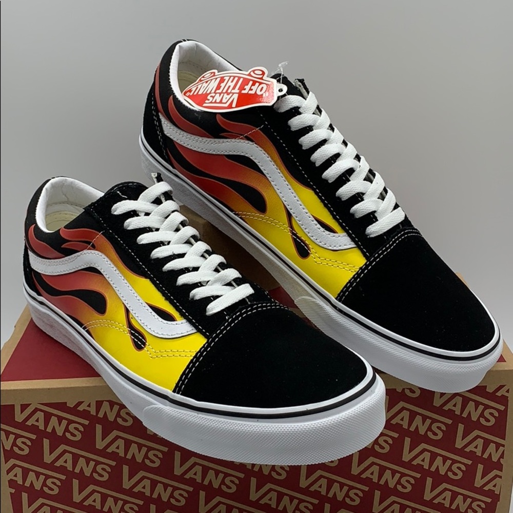 VANS OLD SKOOL FLAME Black/Black true White Men’s - Picture 4 of 16